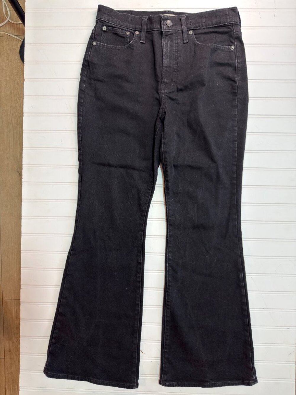 Madewell The Perfect Vintage Flare Jeans Black Wash Womens Size 29 High Rise - Picture 4 of 14